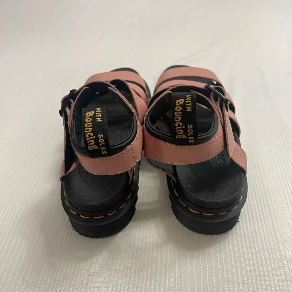 Dr. Martens Blaire Leather Platform Women’s Sandals Rose Pink Size 37 6 US